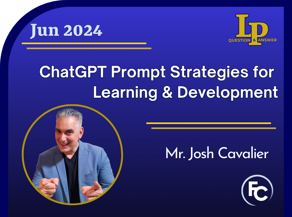 Card with link to recording of LPQ&A June ChatGPT Prompt Strategies for Learning & Development with Josh Cavalier